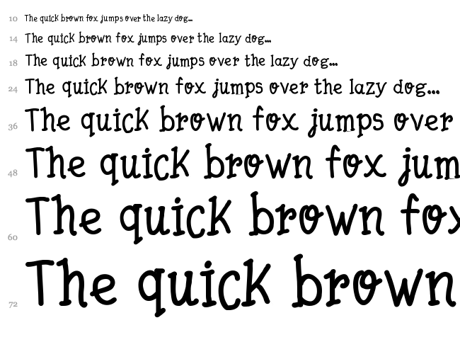 Quick Writing font waterfall